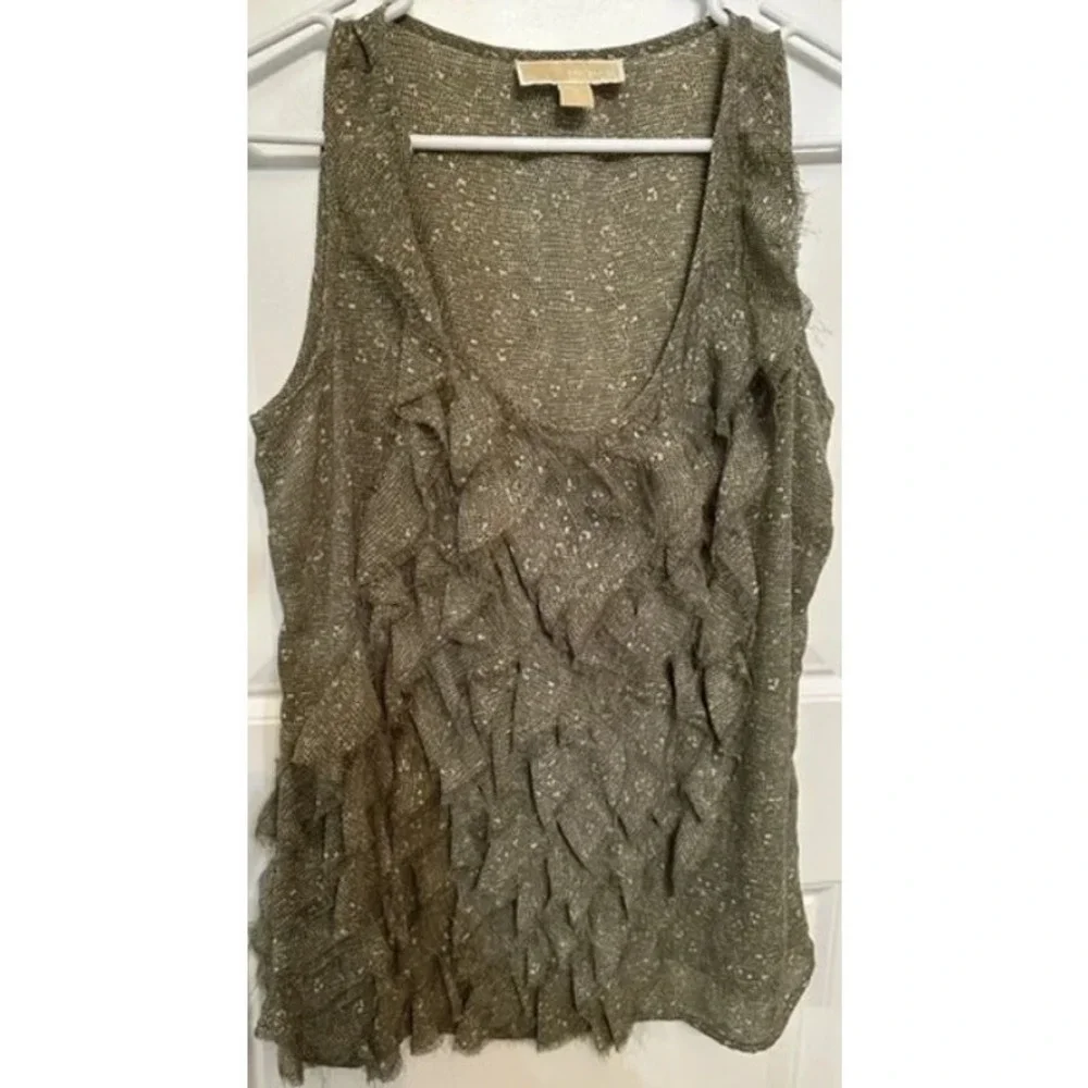 Michael Kors‎ Olive Layered Women's Blouse Tank Size 10